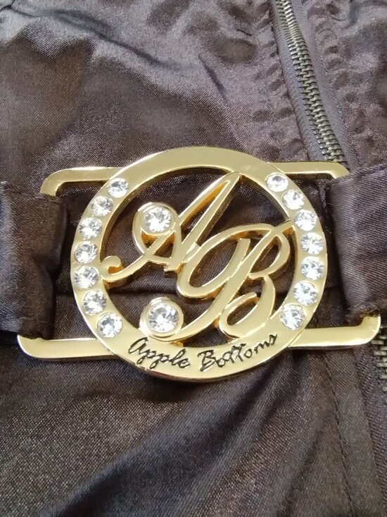 Apple Bottoms Hooded Belted Romper Brown Quilted Bling Size 5/6 - Picture 6 of 16